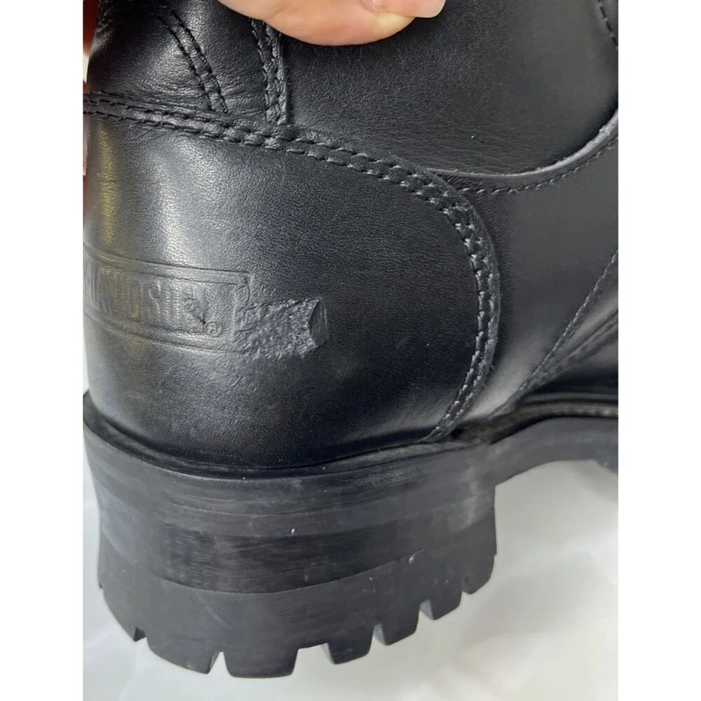 vtg harley davidson Black Leather Moto Boots Uk 7.5 Eu 41 Men Us 8.5 Women 10